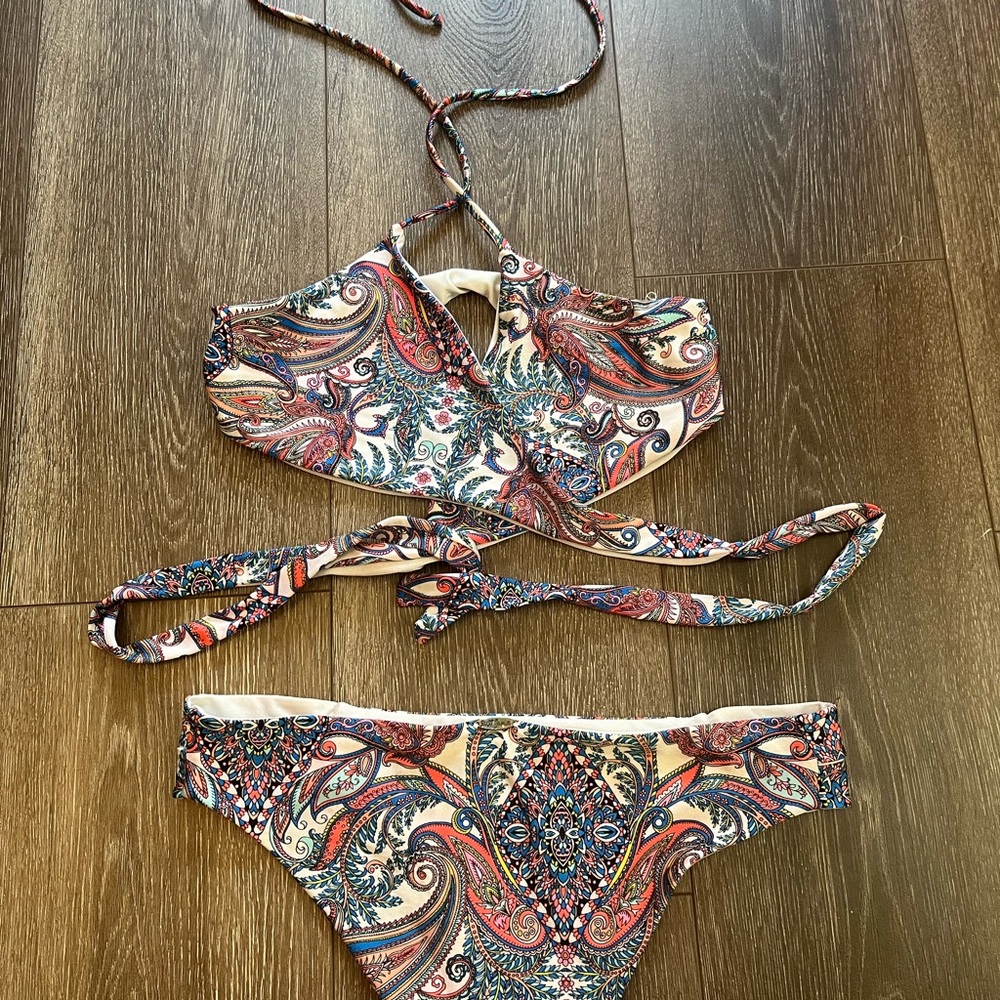 Luli Fama Paisley Print Bikini